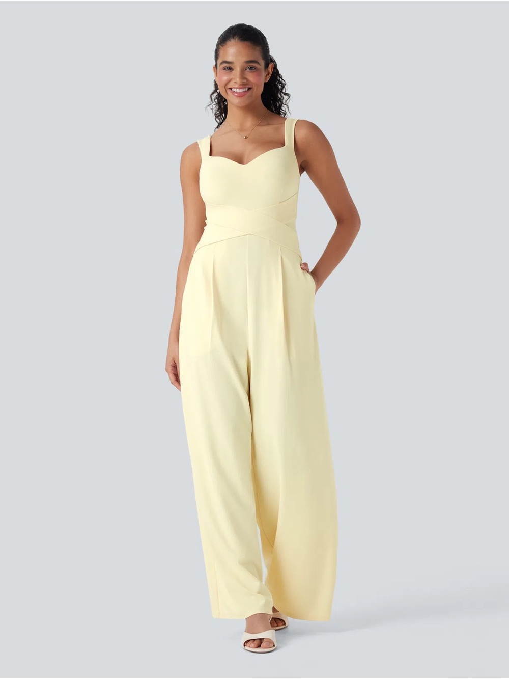 NWT Halara U Back Sleeveless Jumpsuit With Pockets Size S